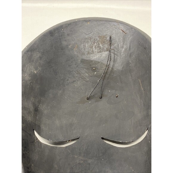 Vintage Large Indonesian Wood Tribal Mask Art Mother of Pearl Inlay 13" - Picture 6 of 7